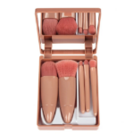 Mini-Boite-Portable-Pinceaux-Rose-5-Pinceaux-Maquillage-avec-miroir-222