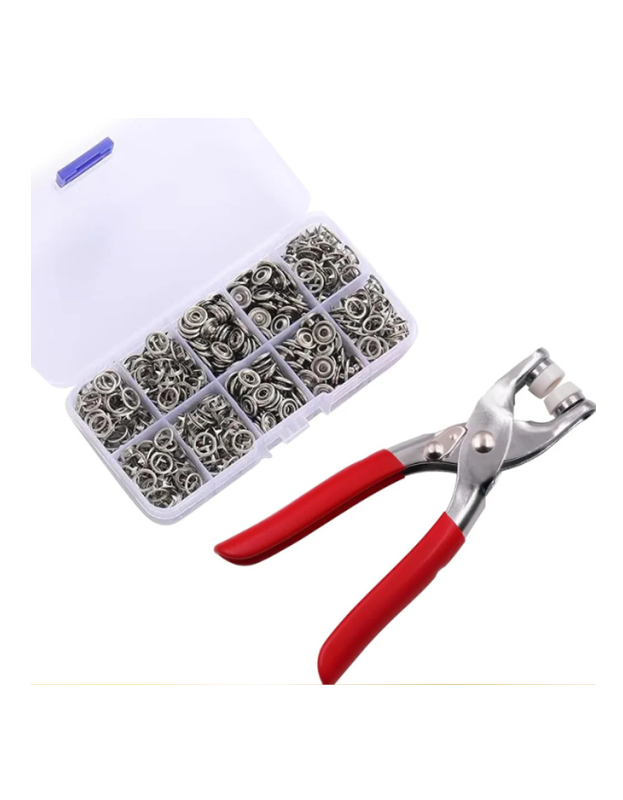 Kit Pince à Pressions & 100 Boutons Métallique Kit Pince à Pressions avec 100 Boutons Pression