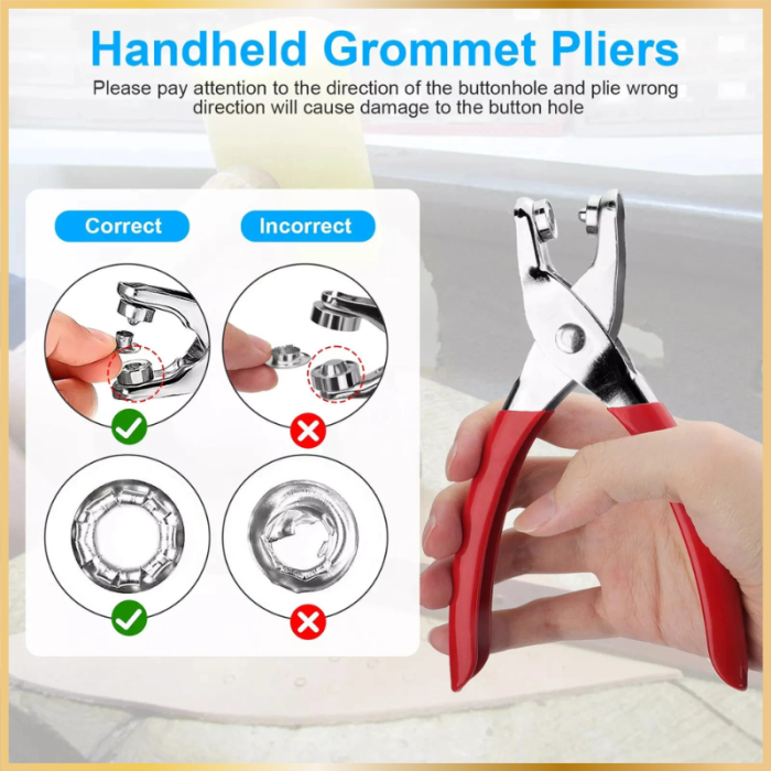 Kit Pince à Pressions & 100 Boutons Métalliques 6