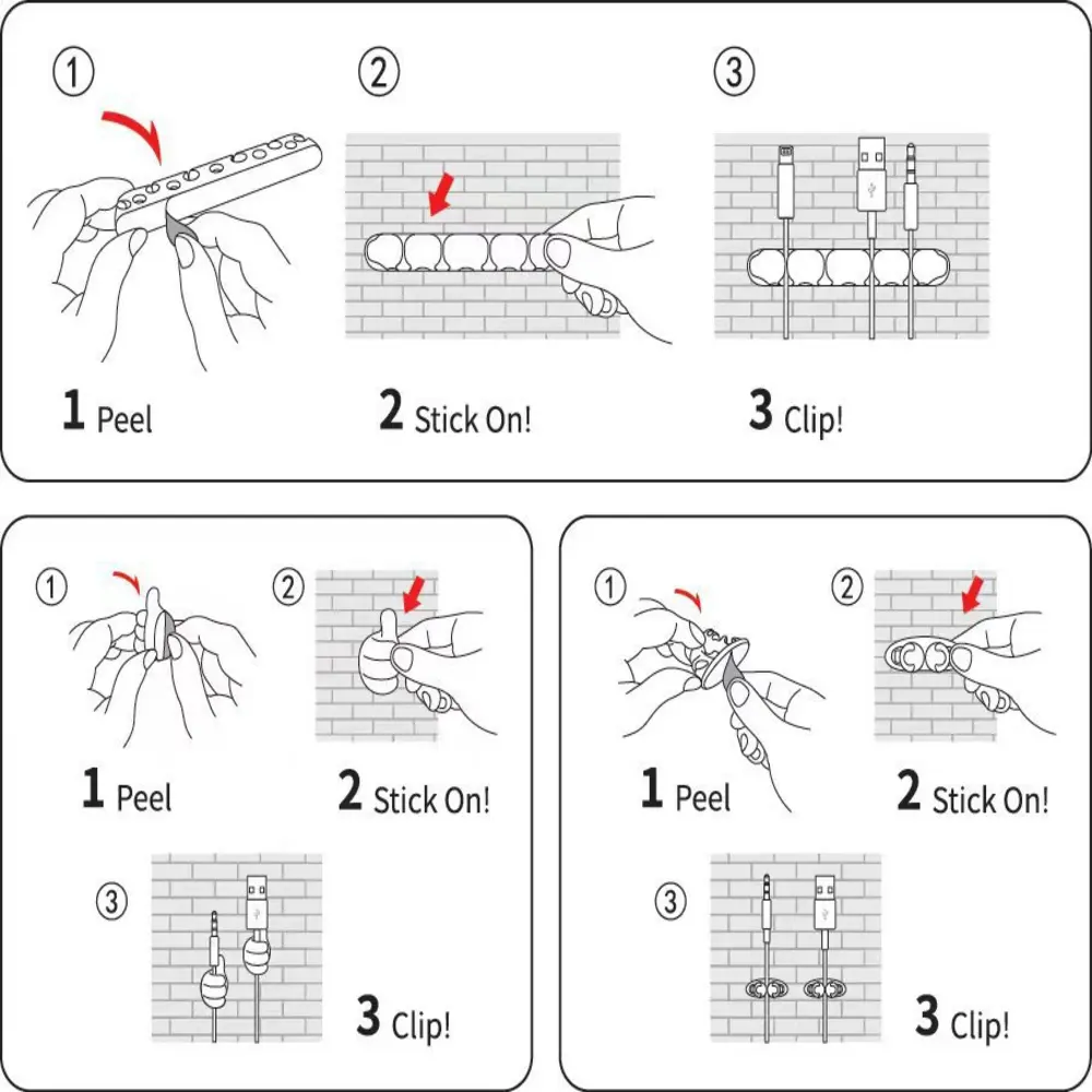 Lot-de-7-Clips-pour-Cables-4 Lot de 7 Clips pour Câbles