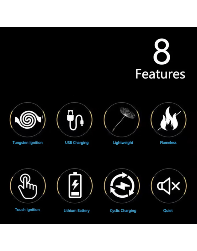 Briquet Électrique De Chargement USB - Métal - Ultra Fine - Écran Tactile - Indicateur LED - GR - Gold - ExpresDeal Tunisie - 4 Briquet Électrique De Chargement USB - Métal - Ultra Fine - Écran Tactile - Indicateur LED - GR - Gold - ExpresDeal Tunisie